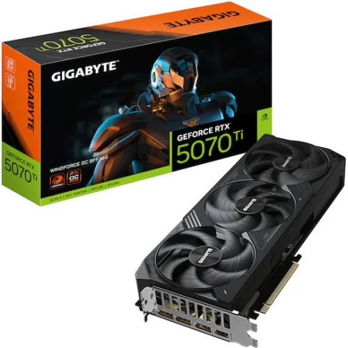 Gigabyte GeForce RTX 5070 Ti 16GB GDDR7 Windforce OC SFF Κάρτα ΓραφικώνΚωδικός: GV-N507TWF3OC-16GD