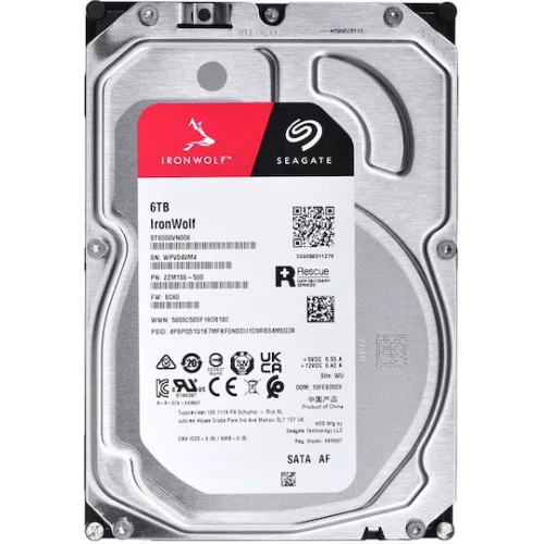 Seagate Ironwolf 6TB HDD Σκληρός Δίσκος 3.5" SATA III 5400rpm με 256MB Cache για NAS ST6000VN006