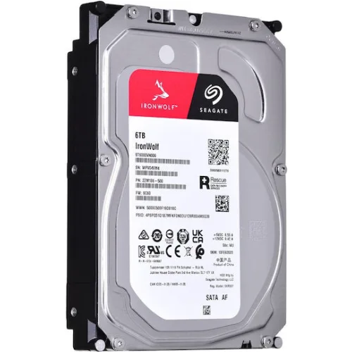 Seagate Ironwolf 6TB HDD Σκληρός Δίσκος 3.5" SATA III 5400rpm με 256MB Cache για NAS ST6000VN006