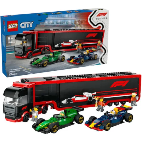 LEGO City F1® Truck with RB20 & AMR24 F1® Cars για 8+ Ετών 1086τμχΚωδικός: 60445
