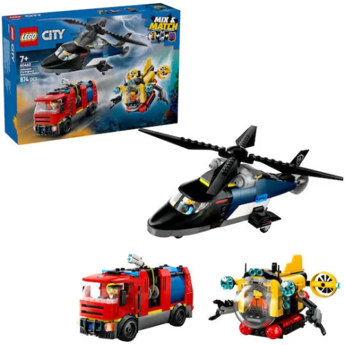 LEGO City Helicopter, Fire Engine & Submarine για 7+ Ετών 874τμχΚωδικός: 60462