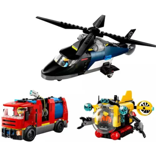 LEGO City Helicopter, Fire Engine & Submarine για 7+ Ετών 874τμχΚωδικός: 60462