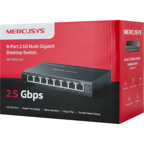 Mercusys MS108GS-M2 Unmanaged L2 Switch με 8 Θύρες Gigabit (1Gbps) Ethernet