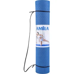 AMILA Στρώμα Γυμναστικής Yoga Μπλε με Ιμάντα Μεταφοράς (173x61x0.6cm)
Κωδικός: 81778