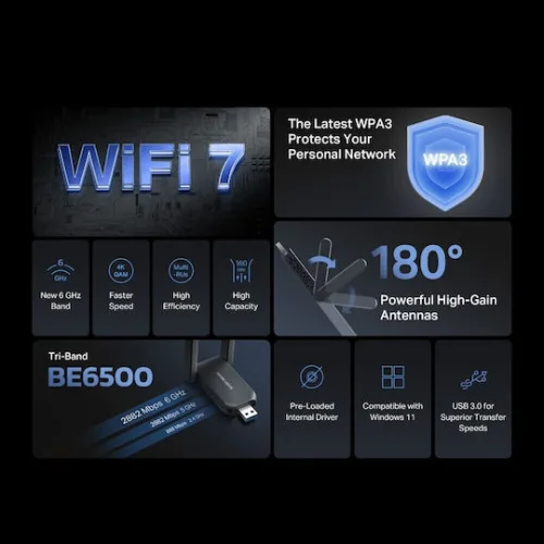 Mercusys Αντάπτορας Δικτύου USB με Ασύρματη Σύνδεση Wi-Fi 688Mbps (Πρότυπο v1)