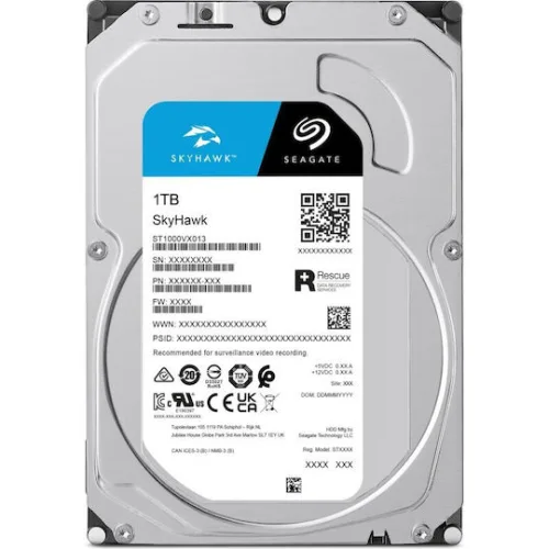 Seagate SkyHawk 1TB HDD Σκληρός Δίσκος 3.5" SATA III 5400rpm με 256MB Cache για Desktop / Καταγραφικό ST1000VX013