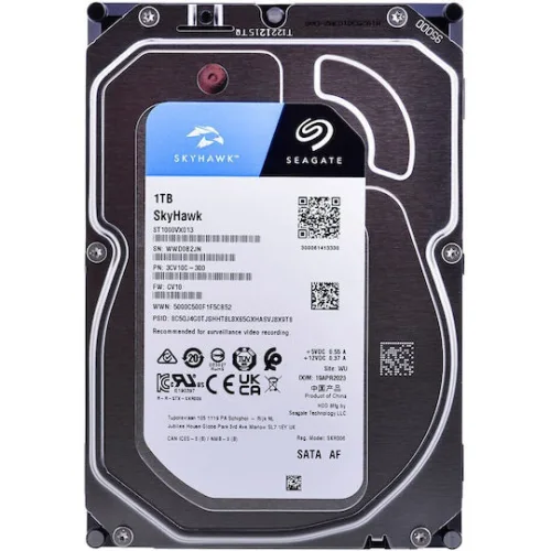 Seagate SkyHawk 1TB HDD Σκληρός Δίσκος 3.5" SATA III 5400rpm με 256MB Cache για Desktop / Καταγραφικό ST1000VX013
