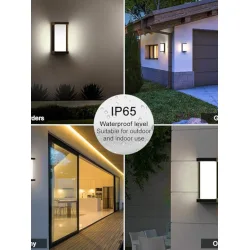 Powertech Επιτοίχιο Εξωτερικό Φωτιστικό LED IP65 12W με Ψυχρό Λευκό Φως 12.4x12.5x26εκ.Κωδικός: HLL-0166