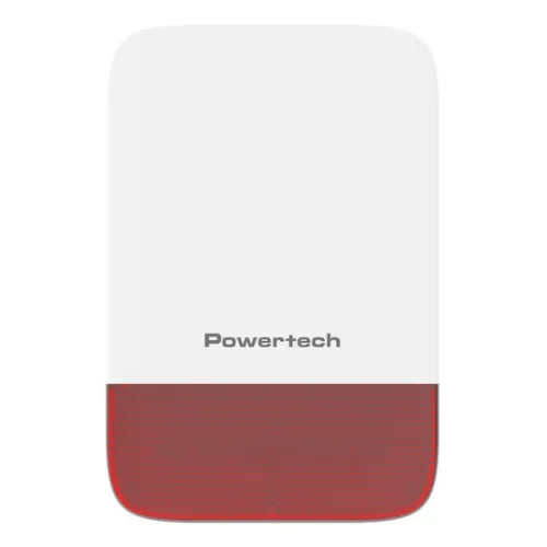 Powertech RF Σειρήνα Συναγερμού Μπαταρίας Εξωτερικού Χώρου 120dB με Κόκκινο Φως 18x27εκ.