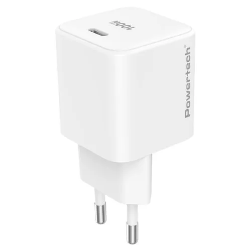 Powertech Φορτιστής Χωρίς Καλώδιο GaN με Θύρα USB-C 100W Power Delivery Λευκός (PT-1612)