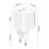Powertech Φορτιστής Χωρίς Καλώδιο GaN με Θύρα USB-C 100W Power Delivery Λευκός (PT-1612)