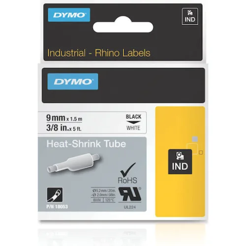 Dymo 18053 Ταινία Ετικετογράφου 1.5m x 9mm σε Λευκό Χρώμα Συμβατή με Dymo Rhino/INDΚωδικός: S0718280