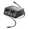 Powertech Βάση Φόρτισης GaN με Θύρα USB-A και 3 Θύρες USB-C και Καλώδιο USB-C 210W Power Delivery / Quick Charge 4+ σε Μαύρο χρώμα (PT-1623)