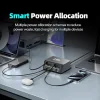 Powertech Βάση Φόρτισης GaN με Θύρα USB-A και 3 Θύρες USB-C και Καλώδιο USB-C 210W Power Delivery / Quick Charge 4+ σε Μαύρο χρώμα (PT-1623)