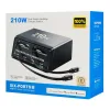 Powertech Βάση Φόρτισης GaN με Θύρα USB-A και 3 Θύρες USB-C και Καλώδιο USB-C 210W Power Delivery / Quick Charge 4+ σε Μαύρο χρώμα (PT-1623)