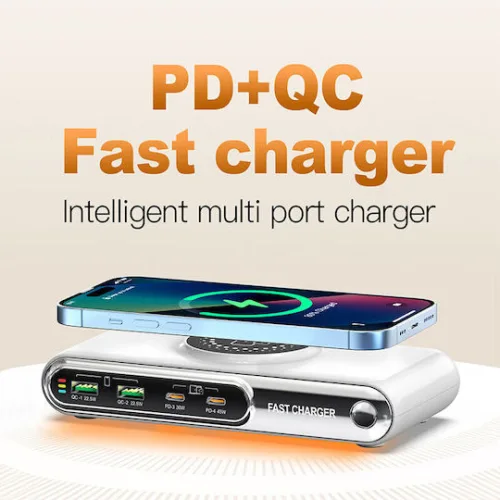 Powertech Βάση Φόρτισης με 2 Θύρες USB-A και 2 Θύρες USB-C 72W Power Delivery / Quick Charge 3.0 σε Λευκό χρώμα (PT-1624)