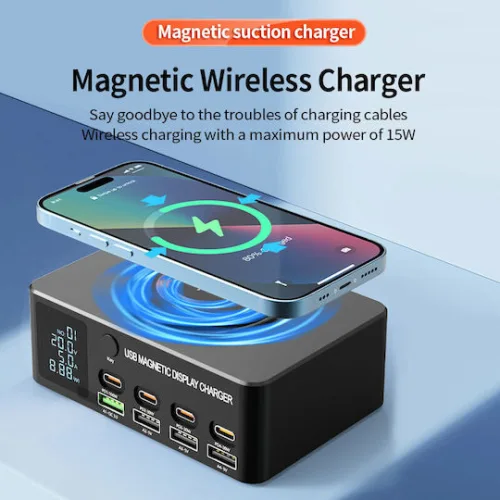 Powertech Βάση Φόρτισης με 4 Θύρες USB-A και 4 Θύρες USB-C 140W Power Delivery / Quick Charge 4.0 σε Μαύρο χρώμα (PT-1625)