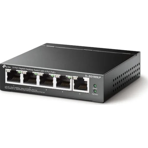 TP-LINK TL-SG1005LP v1 Unmanaged L2 PoE+ Switch με 4 Θύρες Gigabit (1Gbps) Ethernet