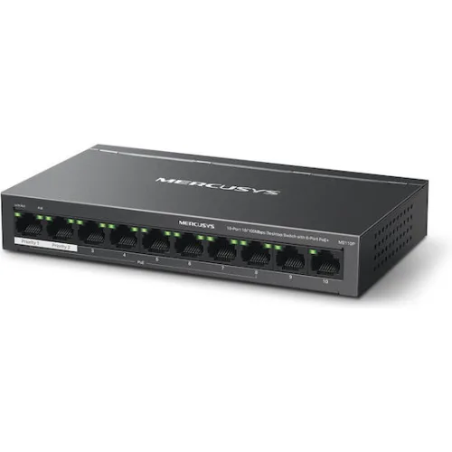 Mercusys MS110P v1 L2 PoE+ Switch με 10 Θύρες Gigabit (1Gbps) Ethernet