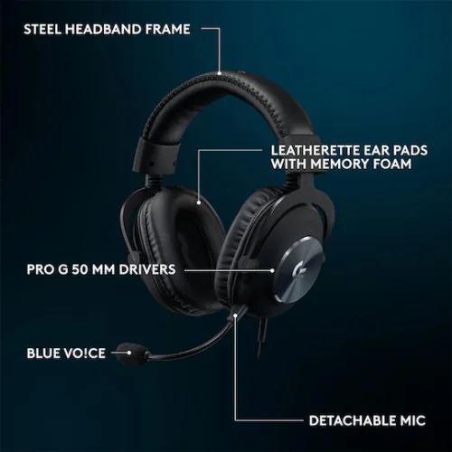Logitech G Pro X SE Over Ear Gaming Headset με σύνδεση 3.5mm / USB