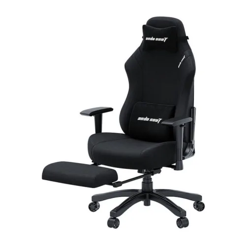 Anda Seat Luna Pro Υφασμάτινη Καρέκλα Gaming με Ρυθμιζόμενα Μπράτσα και Υποπόδιο Μαύρη