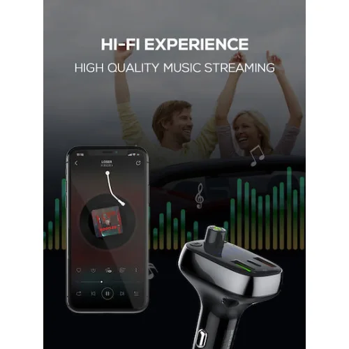 Ldnio Fm Transmitter & Φορτιστής C704q Usb-c/2x Usb 36w Bluetooth Μαύρο 5210131159965