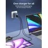 Ldnio Φορτιστής GaN με Θύρα USB-A και 2 Θύρες USB-C και Καλώδιο USB-C - USB-C 65W Power Delivery Μπλε (Q7)