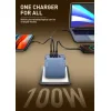 Ldnio Φορτιστής GaN με Θύρα USB-A και 3 Θύρες USB-C και Καλώδιο USB-C 100W Power Delivery / Quick Charge 3.0 Μπλε (Q8)