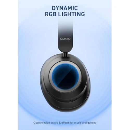 Ldnio H01 Ασύρματα / Ενσύρματα Over Ear Ακουστικά με 75 ώρες Λειτουργίας Μαύρα