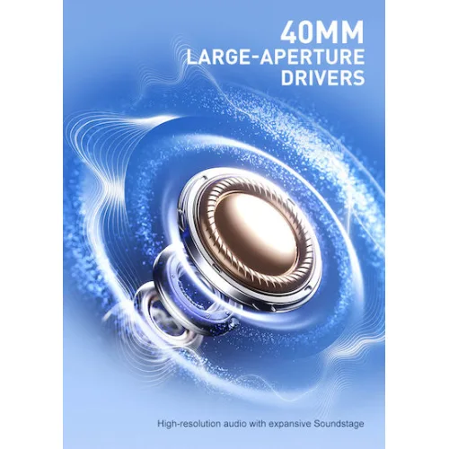 Ldnio H01 Ασύρματα / Ενσύρματα Over Ear Ακουστικά με 75 ώρες Λειτουργίας Μαύρα