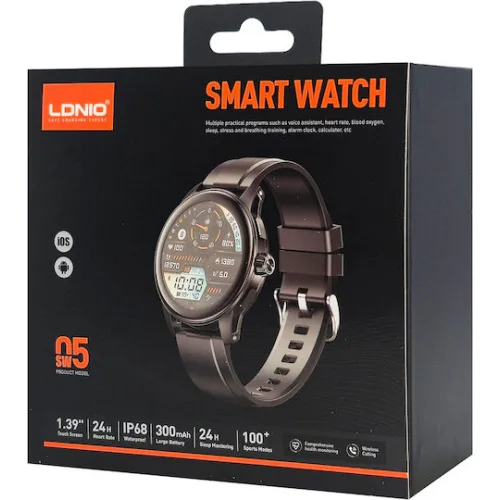 Ldnio SW05 46mm Smartwatch με Παλμογράφο (Μαύρο)