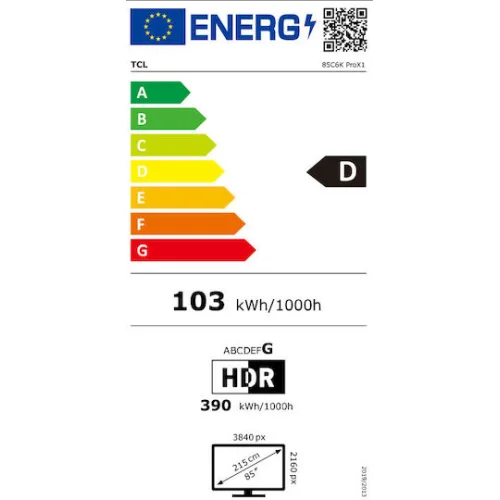 TCL Smart Τηλεόραση 85" 4K UHD QD-Mini LED C6K Pro HDR (2026) 85C6K Pro