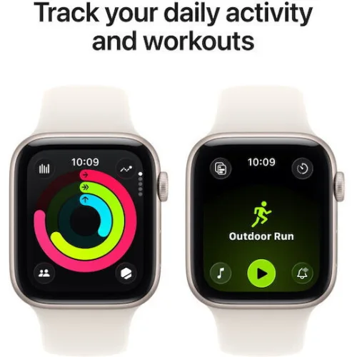 Apple Watch SE 3 Aluminium 40mm Αδιάβροχο με Παλμογράφο (Starlight Aluminium Case with Starlight Sport Band - S/M)
