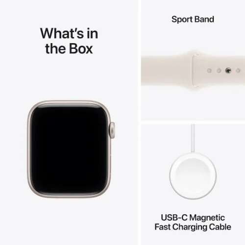 Apple Watch SE 3 Aluminium 40mm Αδιάβροχο με Παλμογράφο (Starlight Aluminium Case with Starlight Sport Band - S/M)