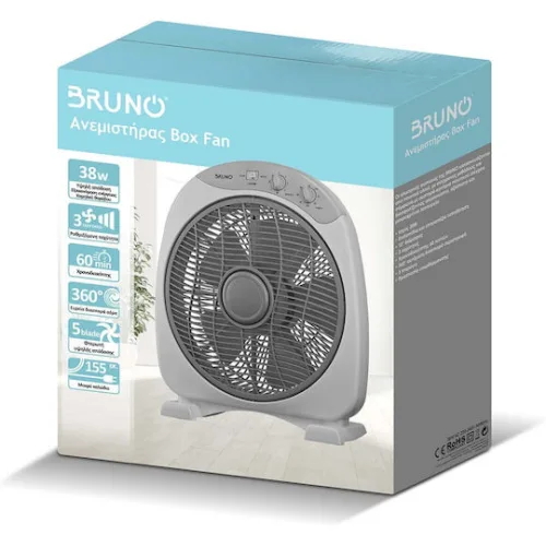 Bruno Box Fan 38W Διαμέτρου 32cm ΓκριΚωδικός: BRN-0184 | ΕΚΘΕΣΙΑΚΟ
