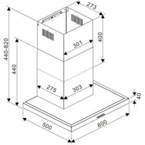 Tesla Απορροφητήρας Καμινάδα 60cm Inox με Wi-FiΚωδικός: DC600AX