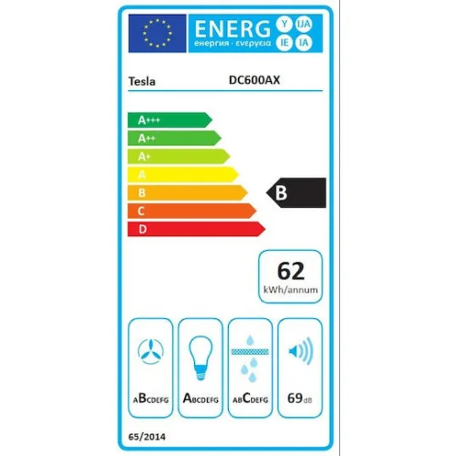 Tesla Απορροφητήρας Καμινάδα 60cm Inox με Wi-FiΚωδικός: DC600AX