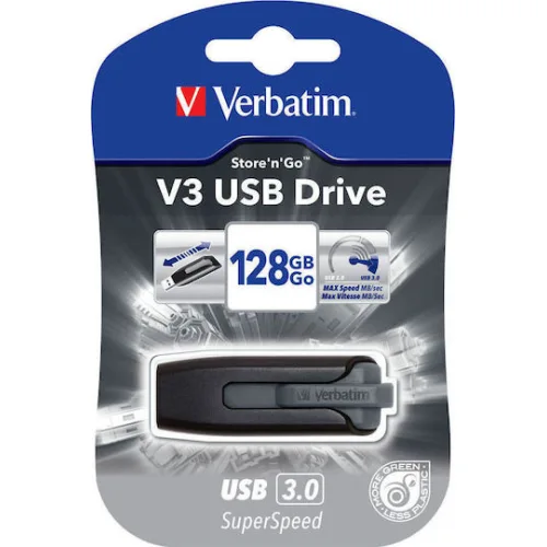 Verbatim Store 'n' Go V3 128GB USB 3.0 Stick Μαύρο