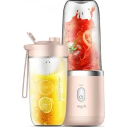 Deerma DEM-NU05 Μπλέντερ με Πλαστική Κανάτα 400 ml Ροζ