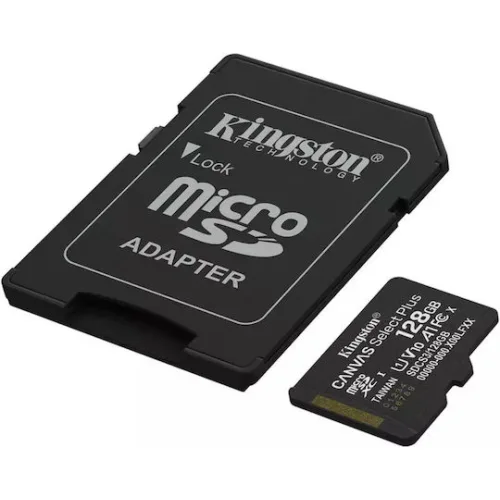 Kingston Canvas Select Plus microSDHC 128GB U1 V10 A1 UHS-I 150MB/s με αντάπτορα