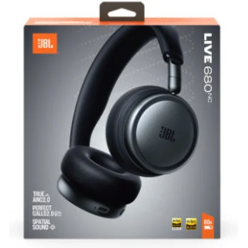 JBL Live 680NC Ασύρματα Bluetooth On Ear Ακουστικά με 50 ώρες Λειτουργίας Μαύρα