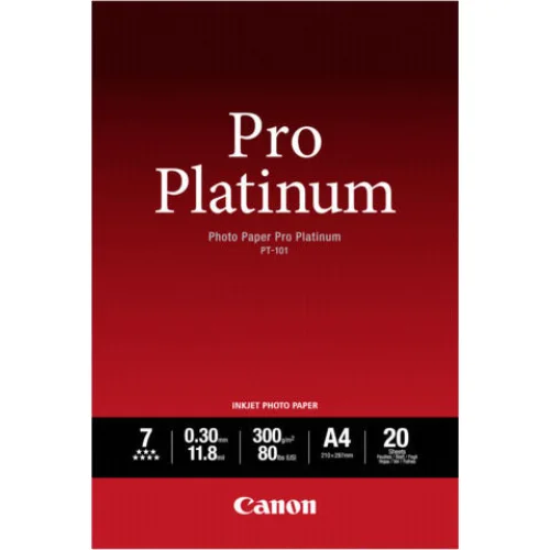 Canon PT-101 Φωτογραφικό Χαρτί Pro Platinum A4 (21x30) 300gr/m² για Εκτυπωτές Inkjet 20 ΦύλλαΚωδικός: 2768B016
