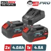 Bormann Pro Σετ 2 Μπαταριών Εργαλείου Λιθίου 20V Χωρητικότητας 4Ah με Φορτιστή BBP9944Κωδικός: 083221
