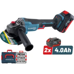 Bormann Pro BBP3651X44CA Τροχός 125mm Μπαταρίας Brushless με Ρύθμιση Στροφών 2x4Ah