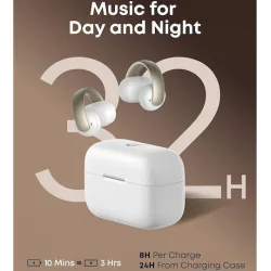 Soundcore by Anker Aeroclip Open Ear Bluetooth Handsfree Ακουστικά με Αντοχή στον Ιδρώτα και Θήκη Φόρτισης Champagne Mist