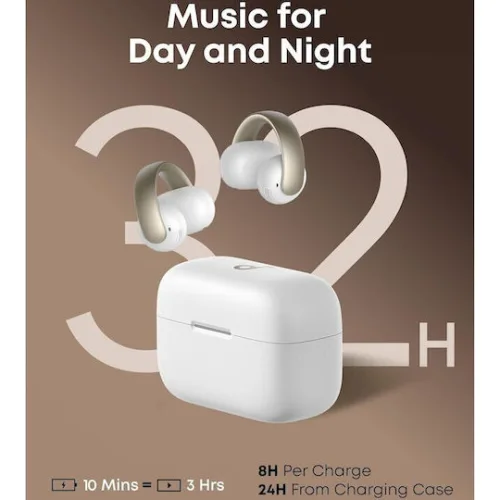 Soundcore by Anker Aeroclip Open Ear Bluetooth Handsfree Ακουστικά με Αντοχή στον Ιδρώτα και Θήκη Φόρτισης Champagne Mist