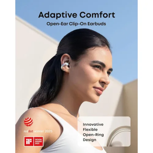 Soundcore by Anker Aeroclip Open Ear Bluetooth Handsfree Ακουστικά με Αντοχή στον Ιδρώτα και Θήκη Φόρτισης Champagne Mist