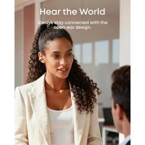 Soundcore by Anker Aeroclip Open Ear Bluetooth Handsfree Ακουστικά με Αντοχή στον Ιδρώτα και Θήκη Φόρτισης Champagne Mist