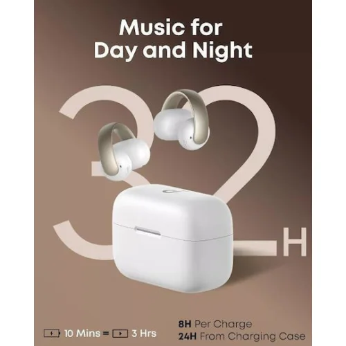 Soundcore by Anker Aeroclip Open Ear Bluetooth Handsfree Ακουστικά με Αντοχή στον Ιδρώτα και Θήκη Φόρτισης Champagne Mist