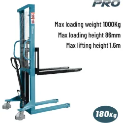BORMANN Pro BWR5517 Περονοφόρο Χειροκίνητο Ανύψωσης 1Ton,Ύψος Ανύψωσης 1.6m, Πιρούνια 1150x550mm